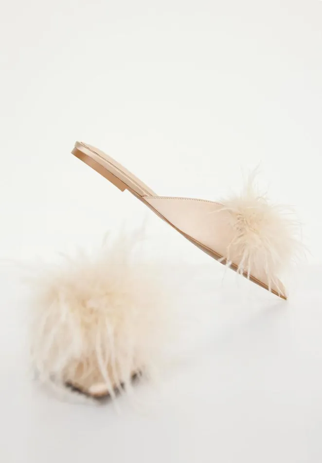 Women GOOD AMERICAN Shoes FEATHERFLATS Champagne005