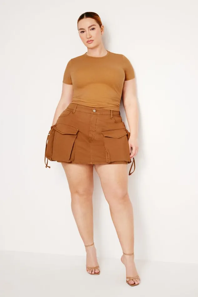 Women GOOD AMERICAN Shorts and Skirts CARGO MINISKIRT Canyon003