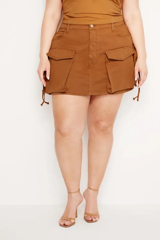 Women GOOD AMERICAN Shorts and Skirts CARGO MINISKIRT Canyon003