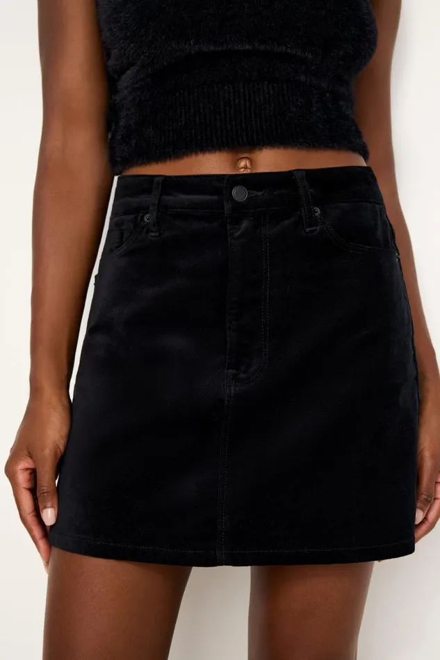 Women GOOD AMERICAN Shorts and Skirts VELVET MINISKIRT Black001