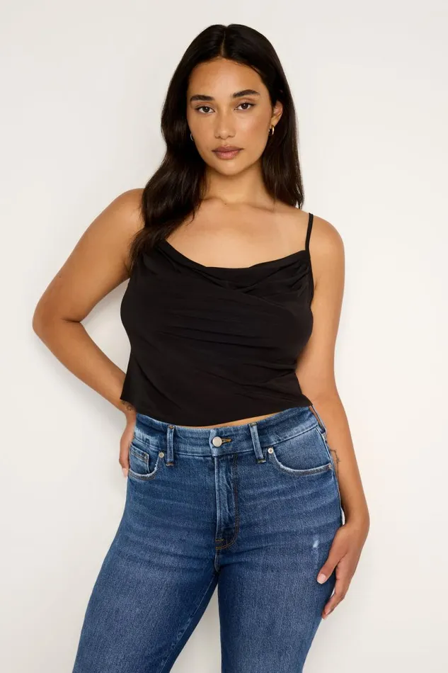 Women GOOD AMERICAN Tops CHIFFON COWLCAMISOLE Black001
