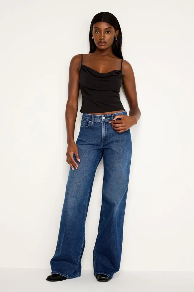 Women GOOD AMERICAN Tops CHIFFON COWLCAMISOLE Black001