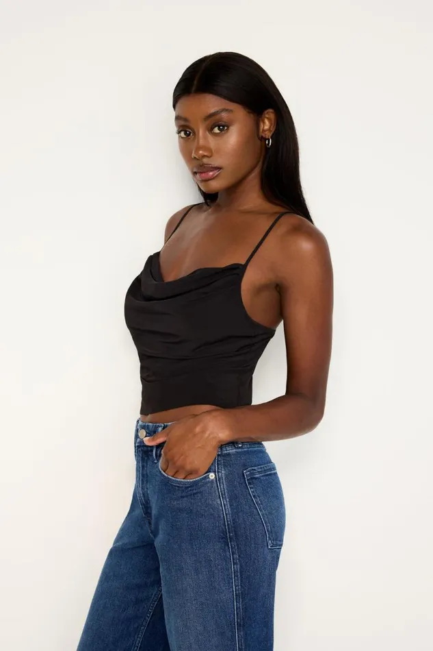 Women GOOD AMERICAN Tops CHIFFON COWLCAMISOLE Black001