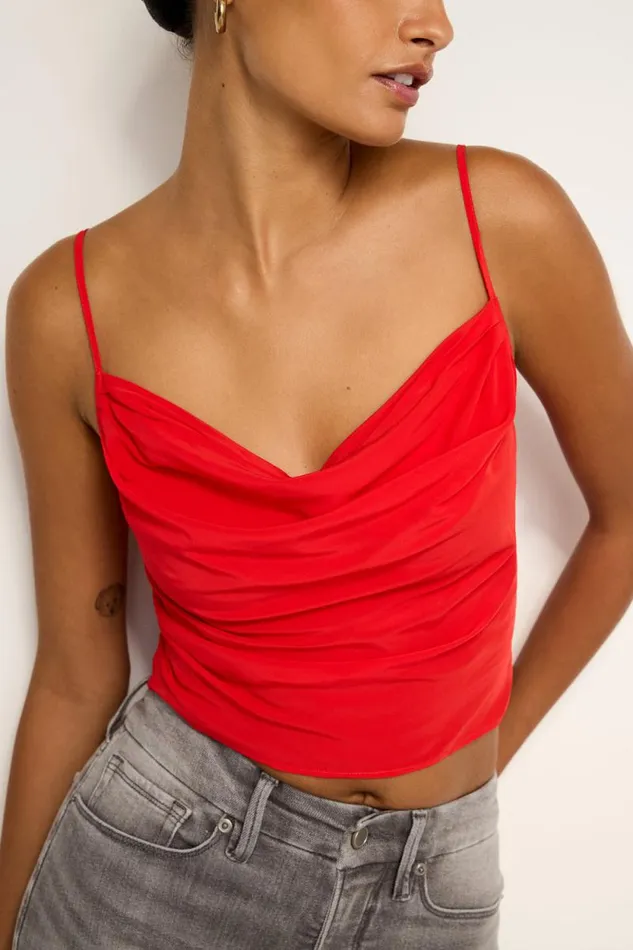 Women GOOD AMERICAN Tops CHIFFON COWLCAMISOLE Grenadine003