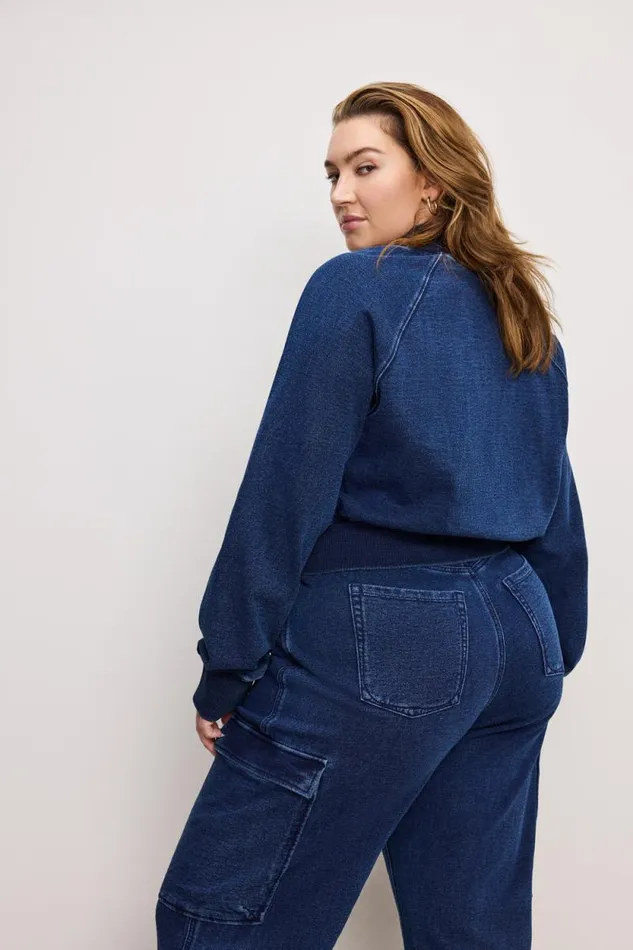 Women GOOD AMERICAN Tops JEANIUS HALF ZIPSWEATSHIRT Indigo377 Women GOOD AMERICAN Tops JEANIUS HALF ZIPSWEATSHIRT Indigo377
