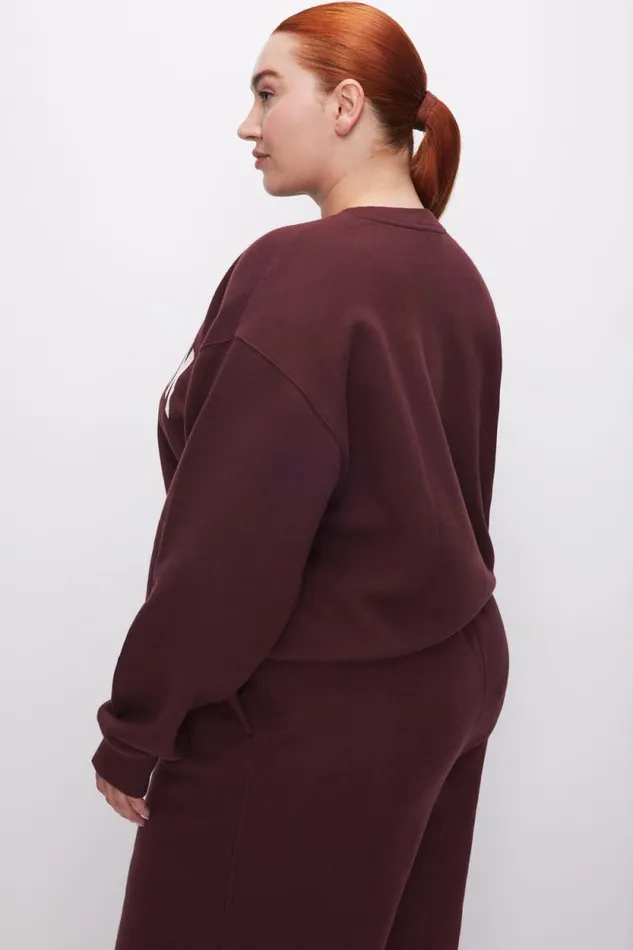 Women GOOD AMERICAN Tops NEW YORK BRUSHED FLEECE GRAPHICSWEATSHIRT Malbec003