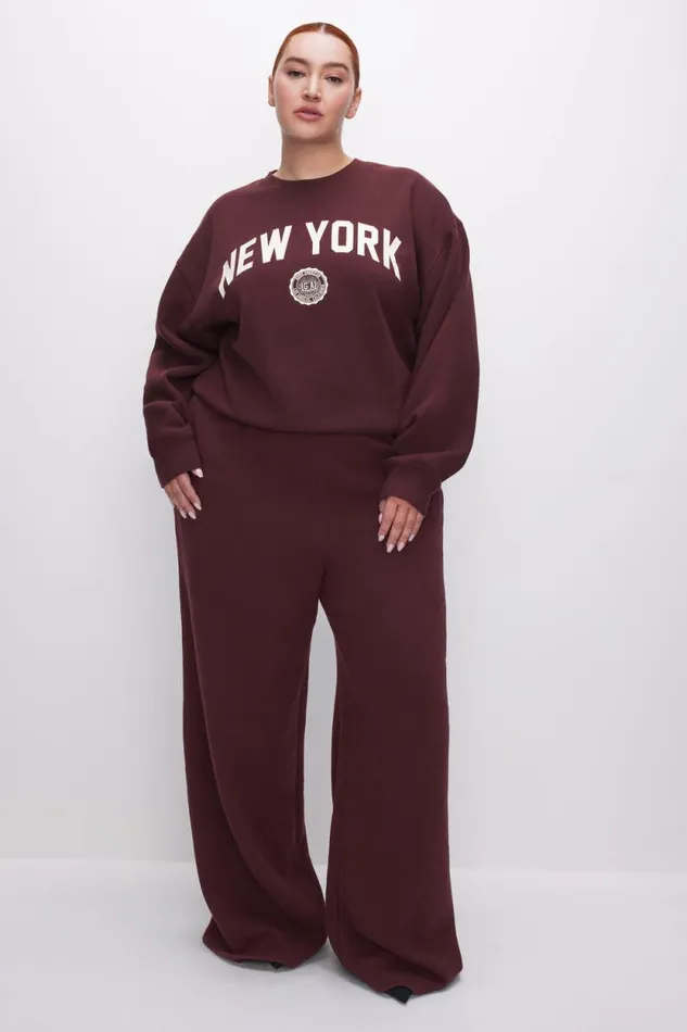 Women GOOD AMERICAN Tops NEW YORK BRUSHED FLEECE GRAPHICSWEATSHIRT Malbec003