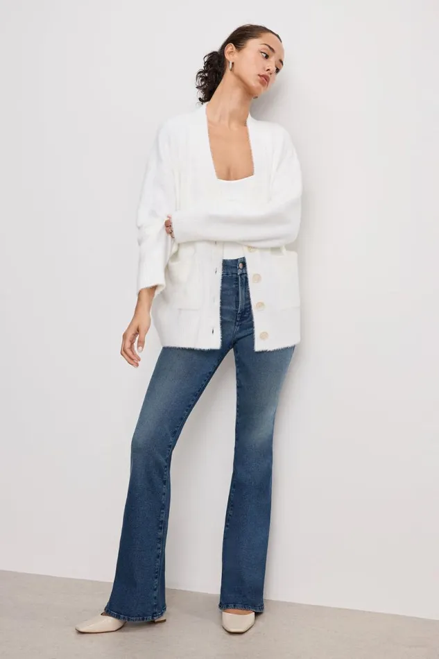 Women GOOD AMERICAN Tops OVERSIZED PLUSHCARDIGAN Cloud White001