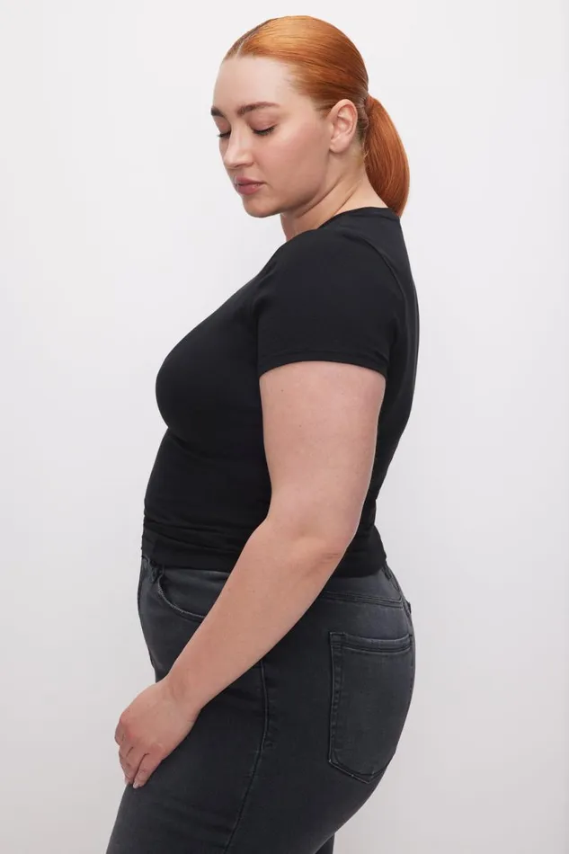 Women GOOD AMERICAN Tops SUPER STRETCH BABYTEE Black001