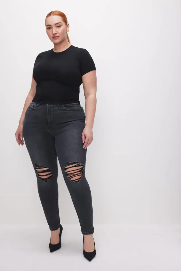 Women GOOD AMERICAN Tops SUPER STRETCH BABYTEE Black001