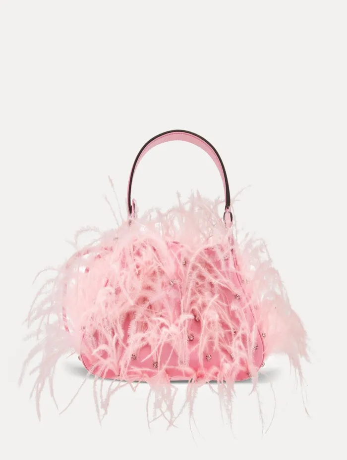 Women Handbags Oscar De La Renta Ostrich Feather O Handle Bag Pink Women Handbags Oscar De La Renta Ostrich Feather O Handle Bag Pink