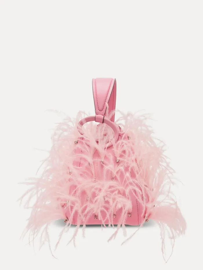 Women Handbags Oscar De La Renta Ostrich Feather O Handle Bag Pink Women Handbags Oscar De La Renta Ostrich Feather O Handle Bag Pink