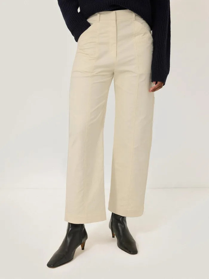 Women Hatton Cropped Trouser Cream Jigsaw Trousers