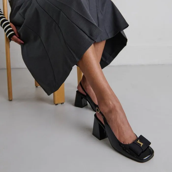 Women Heeled Slingbacks Black JONAK 60 Years
