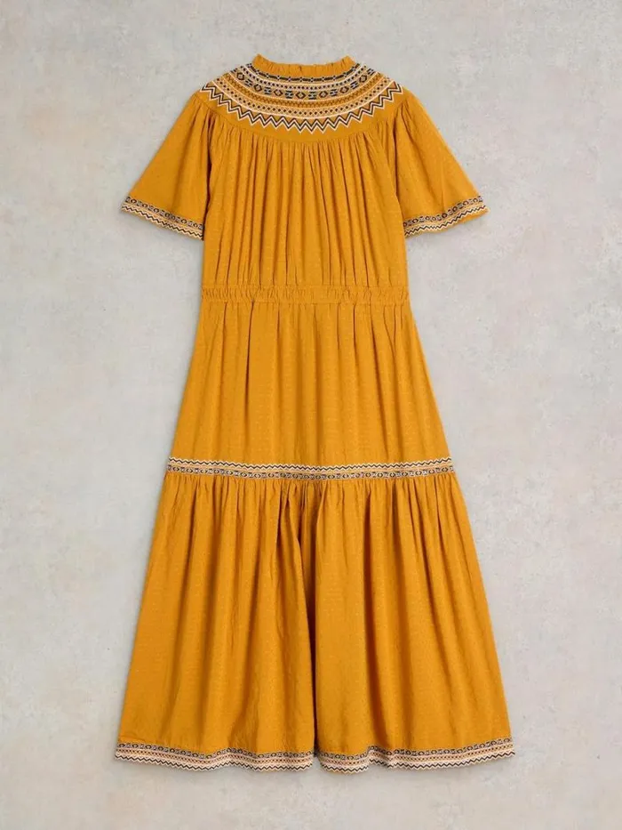 Women Heidi Embroidered Dress Tan Multi White Stuff Dresses Women Heidi Embroidered Dress Tan Multi White Stuff Dresses