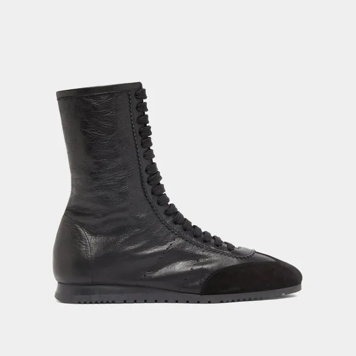 Women High Laceup Sneakers Black Black JONAK Sneakers