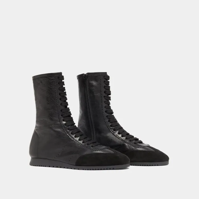 Women High Laceup Sneakers Black Black JONAK Sneakers