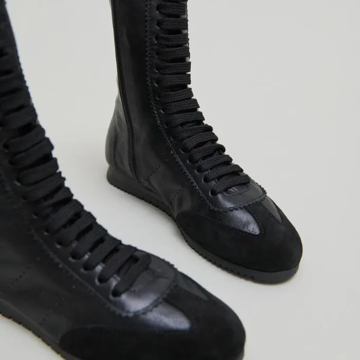 Women High Laceup Sneakers Black Black JONAK Sneakers