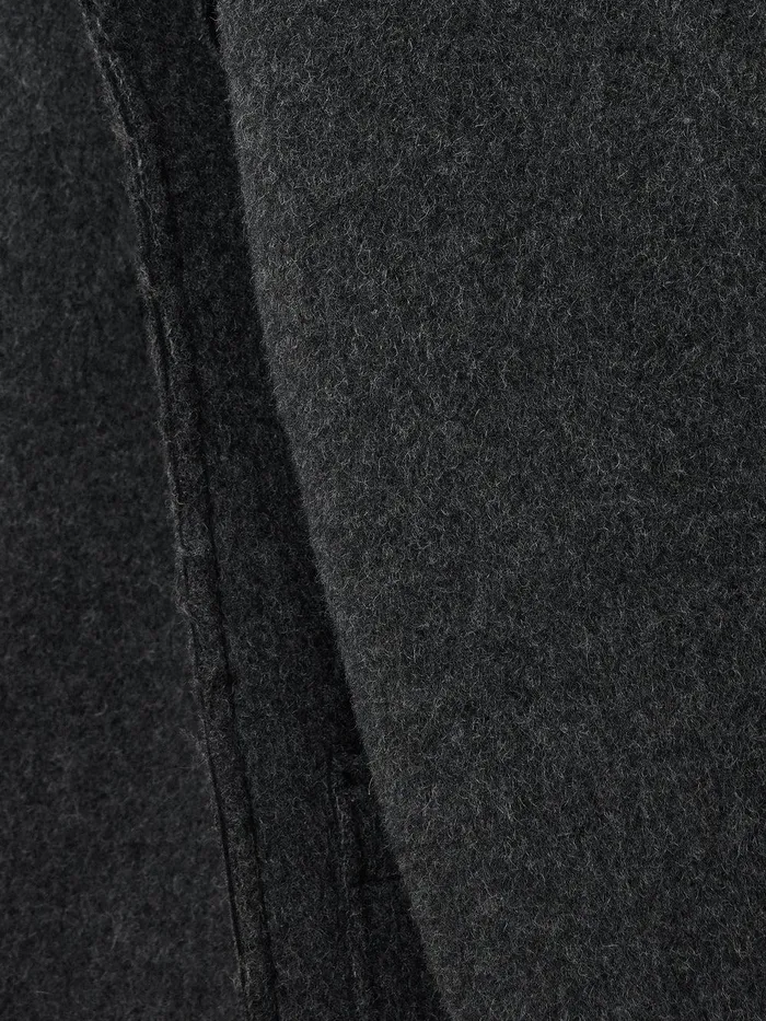 Women Italian Wool Raw Edge Coat Charcoal Jigsaw Coats and Jackets
