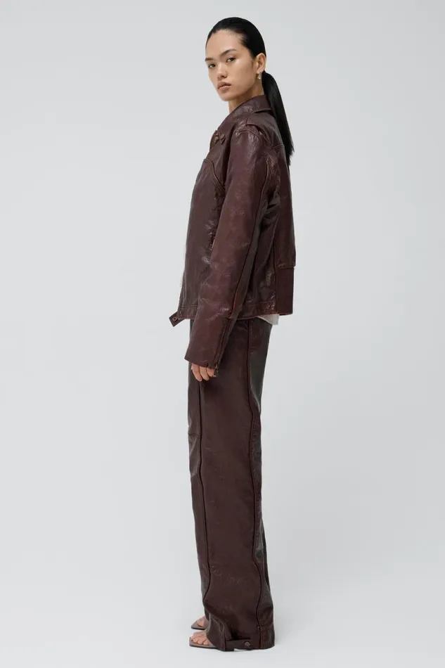 Women Jackets and Coats Jonathan Simkhai Gem Jacket Tan Leather Finish Jacket Women Jackets and Coats Jonathan Simkhai Gem Jacket Tan Leather Finish Jacket