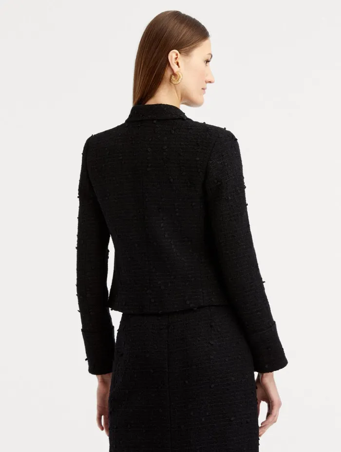 Women Jackets and Coats Oscar De La Renta Boucle Tweed Jacket Black