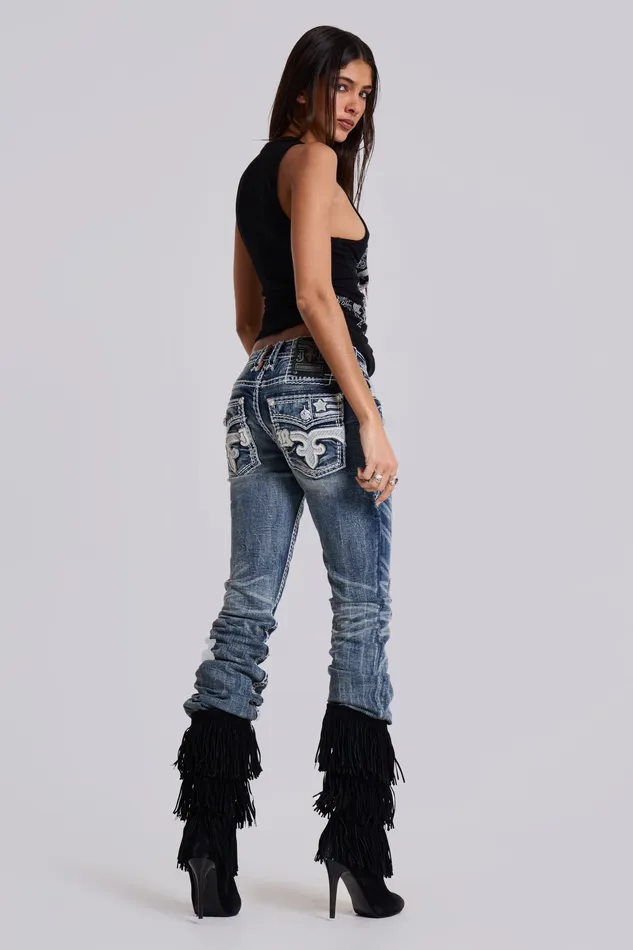 Women Jaded London Shop Rock Revival Madison Bootcut Jeans Tops