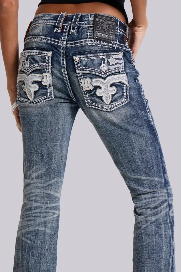 Women Jaded London Shop Rock Revival Madison Bootcut Jeans Tops