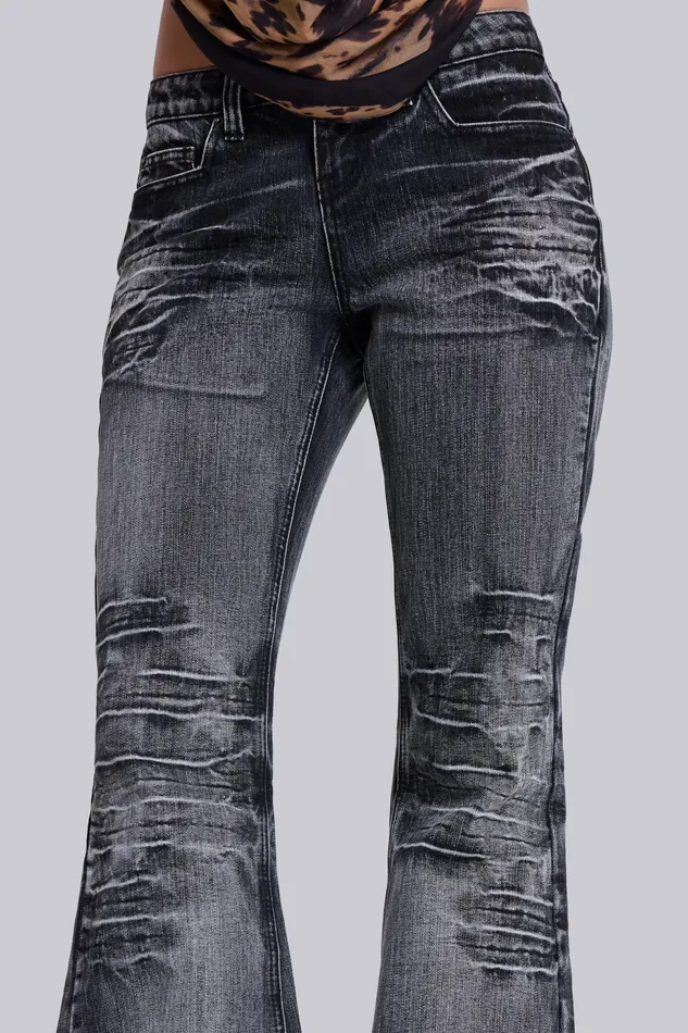 Women Jaded London Shop Washed Black Drift Jeans Tops