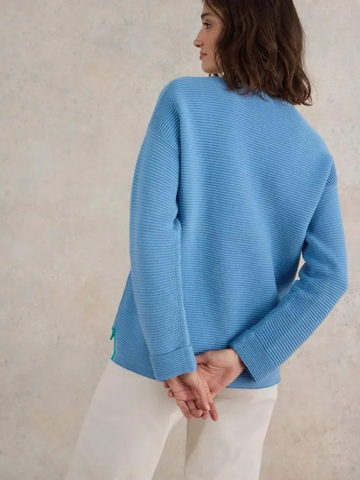 Women JANA CREW NECK JUMPER Mid Blue White Stuff Knitwear