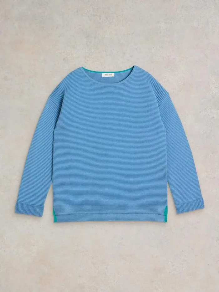 Women JANA CREW NECK JUMPER Mid Blue White Stuff Knitwear