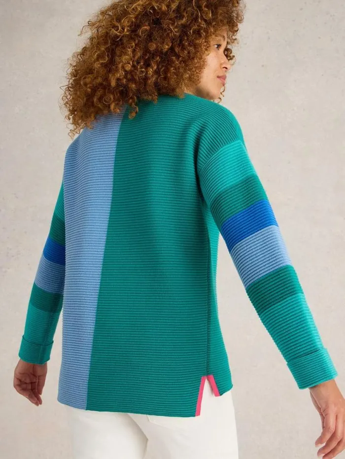 Women JANA HIGH NECK JUMPER Teal Multi White Stuff Knitwear