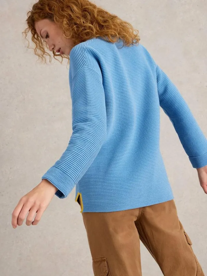 Women JANA V NECK JUMPER Mid Blue White Stuff Knitwear