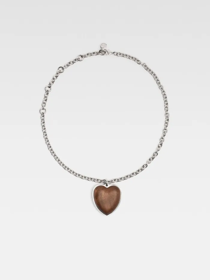 Women Jewellery JACQUEMUS The Pietra Necklace Silver Brown