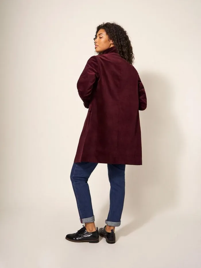 Women Karla Smart Velvet Coat Dk Plum White Stuff Coats and Jackets Women Karla Smart Velvet Coat Dk Plum White Stuff Coats and Jackets