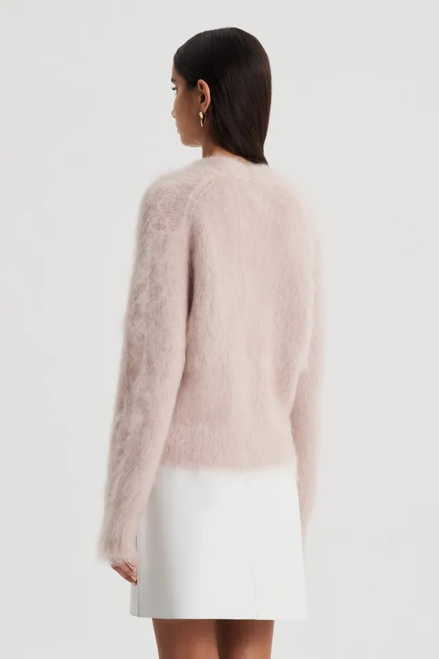 Women Knitwear Scanlan Theodore BRUSHED MOHAIR WRAP CARDIGAN MINK