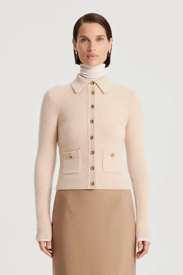 Women Knitwear Scanlan Theodore CASHMERE SHIRT OAT Women Knitwear Scanlan Theodore CASHMERE SHIRT OAT