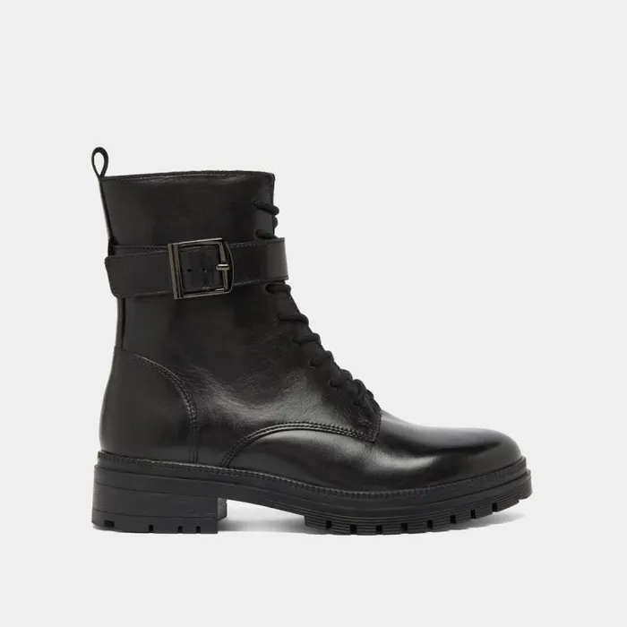 Women Laceup Ankle Boots With Notched Soles Black JONAK Ankle Boots Lowboots