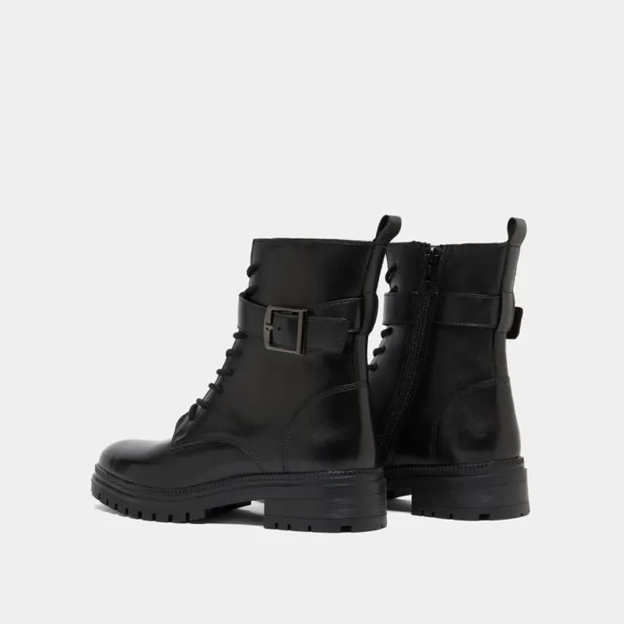 Women Laceup Ankle Boots With Notched Soles Black JONAK Ankle Boots Lowboots