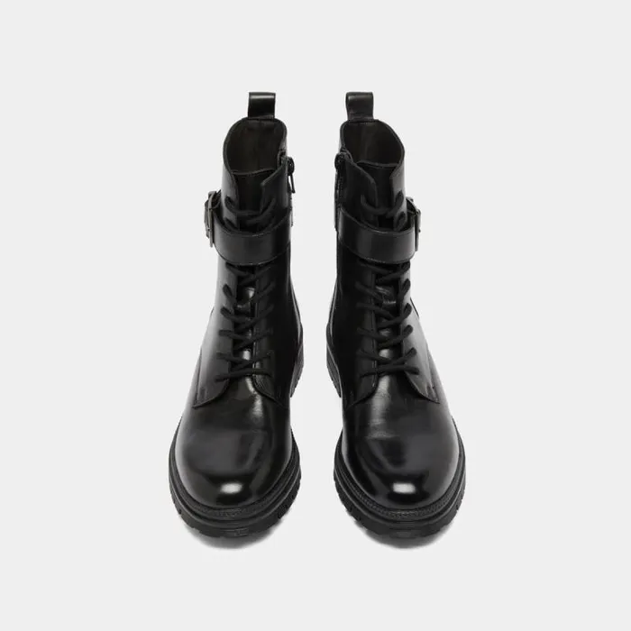 Women Laceup Ankle Boots With Notched Soles Black JONAK Ankle Boots Lowboots
