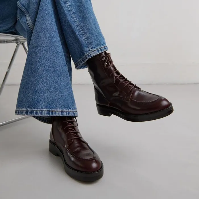Women Laceup Lowboots Brown JONAK Ankle Boots Lowboots