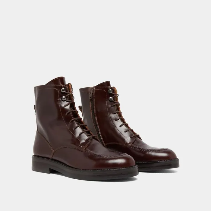 Women Laceup Lowboots Brown JONAK Ankle Boots Lowboots