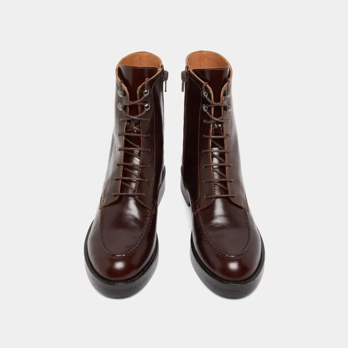 Women Laceup Lowboots Brown JONAK Ankle Boots Lowboots