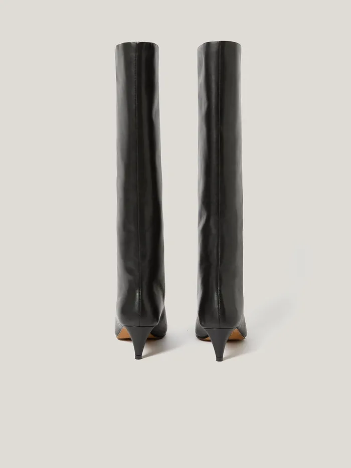 Women Leather Bobbi Knee High Boot Black Jigsaw Boots