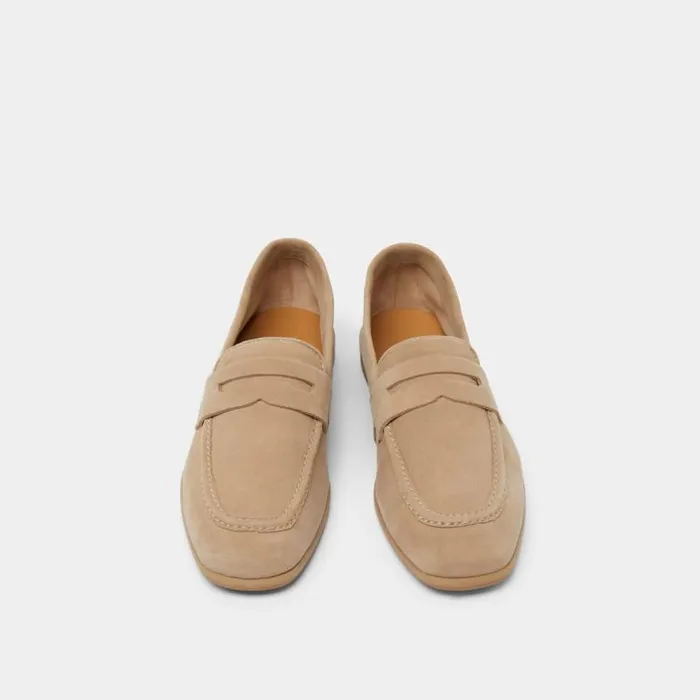 Women Loafers With Flat Heels And Rounded Toes Beige JONAK Loafers