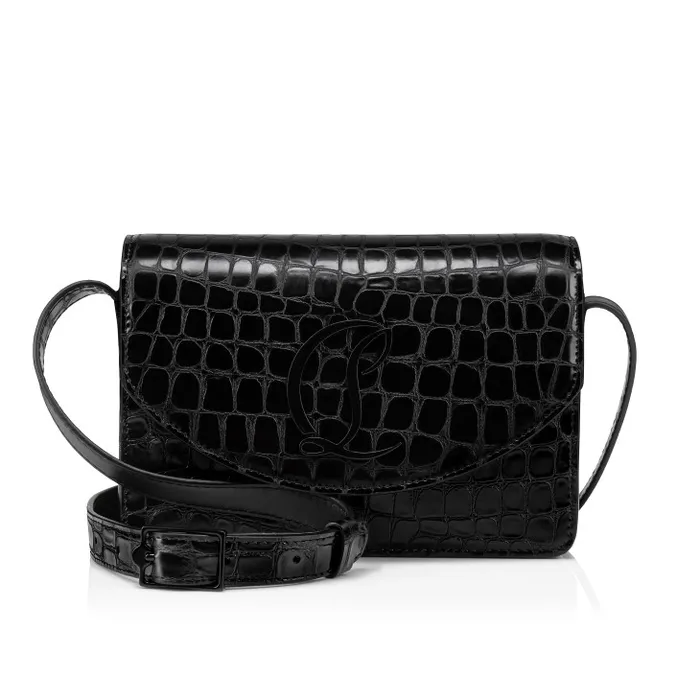 Women Loubi54 Crossbody Bag 8211 Alligator Embossed Calf Leather 8211 Black Christian Louboutin Shoulder Bags Women Loubi54 Crossbody Bag 8211 Alligator Embossed Calf Leather 8211 Black Christian Louboutin Shoulder Bags