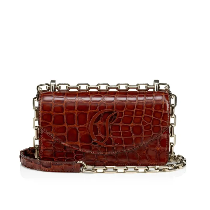 Women Loubi54 Mini Crossbody Bag 8211 Alligator Embossed Calf Leather 8211 Acajou Christian Louboutin Crossbody Bags Women Loubi54 Mini Crossbody Bag 8211 Alligator Embossed Calf Leather 8211 Acajou Christian Louboutin Crossbody Bags