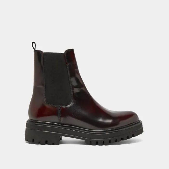 Women Lowboots With Elastics Burgundy JONAK Ankle Boots Lowboots