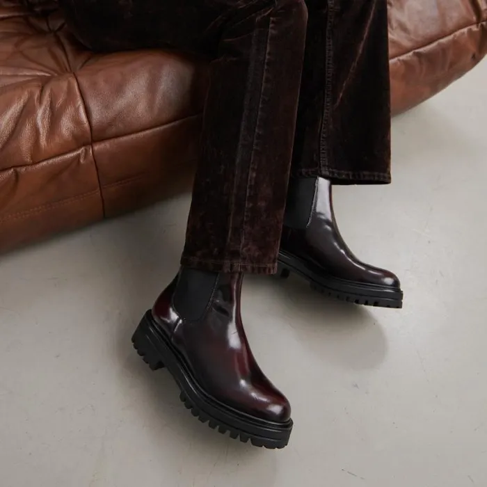 Women Lowboots With Elastics Burgundy JONAK Ankle Boots Lowboots