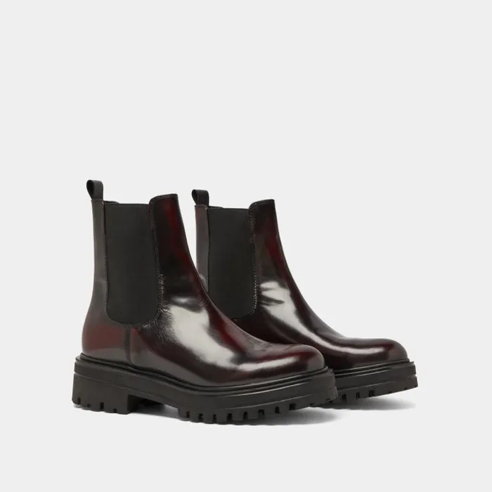 Women Lowboots With Elastics Burgundy JONAK Ankle Boots Lowboots