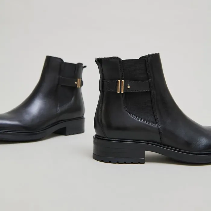 Women Lowboots With Notched Heels Black JONAK Ankle Boots Lowboots